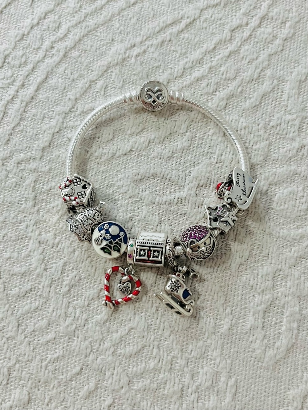 Pandora Bracelet with Retired Christmas Charms
